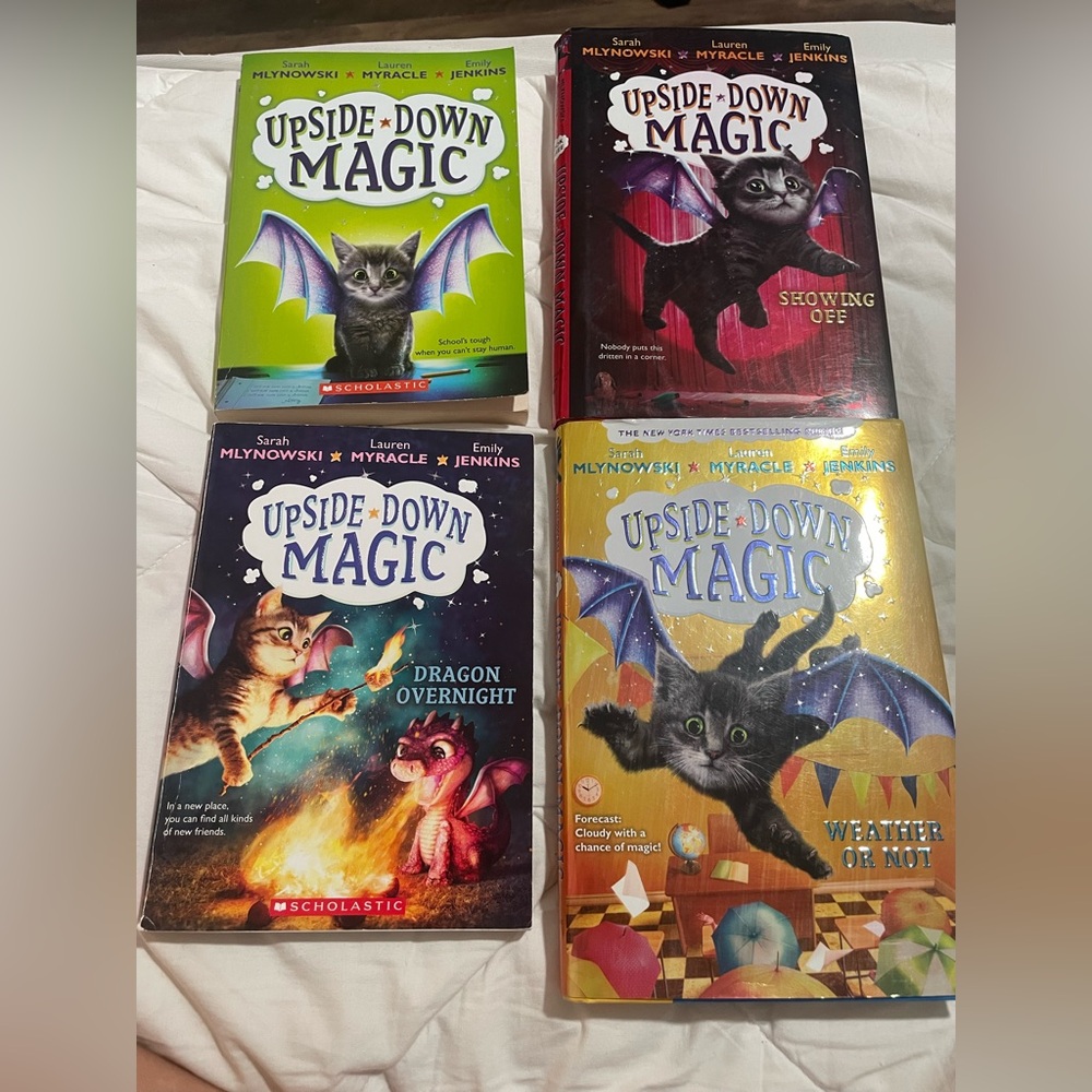 Scholastic Upside-Down Magic Book Collection - Green, Red, Blue, Gold Covers